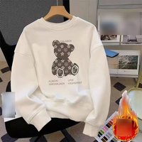 Unisex Heavyweight Sweatshirt – Premium Fleece-Lined Pullover, Oversized Fit, Soft Velvet & Cotton Blend (Black/White, S-5XL)