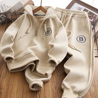 Boys‘ autumn winter new collection of stylish hoodies two-piece set, 2024 medium and large boys‘ top, pants, sports suit