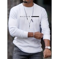 Men's Long Sleeved Round Neck Black T-shirt Top Loose 100 Cotton Tops