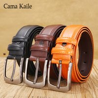 Genuine Leather Belt Classic Business Pin Buckle Soft Leather Belt Trouser Belt Leather Belt