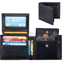 Leather Men’s Money Clip Short Three Fold Wallet Rfid Anti-theft Wallet