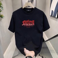 Men's 100% Cotton Short Sleeve T-Shirt Versatile High Street Style Loose Fit Summer Trend Top