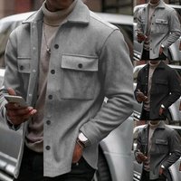 Men’s clothing Spring and Autumn casual men’s velvet lapel top single breasted solid color slim jacket outer