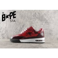 A BATHONG APE Bape ROAD STA Patent Leather Trendy Casual Low Cut Fashionable Board Shoes Wine Red Air Max Men And Women