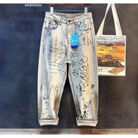 Tokyo Streetwear Splatter Jeans – Oversized Straight Leg Paint Stained Denim Distressed Detailing