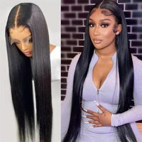 Lace wig trade front lace wig headgear long straight hair chemical fiber headgear lace wig