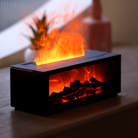 Flame Fireplace Diffuser Simulated Flame Aromatherapy Dispenser Long Lasting Fragrance Home Heater Colorful Lights Timer Function