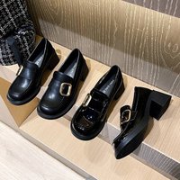 Shoes Loafers – 4cm Chunky Heel Patent Leather Shoes 