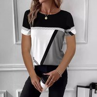 Clothing digital printing matching geometric printing short sleeved T shirt spot