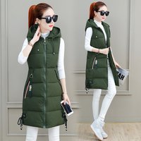 Vest Long Fashion Hooded Slim Plus Cotton Vest