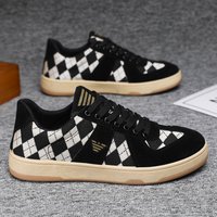 Foreign Trade 2023 Summer Autumn Trend Shoes Slip On Plaid Retro Dirty Dirty Shoes All match Casual Canvas Board Shoes