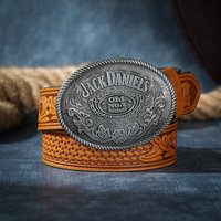 HOT Men & Women-Western-Cowboy-PU Leather-Belts - Vintage Floral Engraved Buckle Belt for Jeans