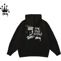 STUSSY Queen Pattern Printed Hoodie Made Of Pure Cotton Fabric, Unisex