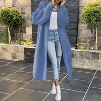 Loose Solid Knitted Pocket Cardigan Sweater