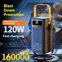 160000mAh 120W PD Fast Charging Power Bank – High Capacity Portable Charger For Outdoor Camping & Live Streaming