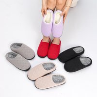 woolly slippers warm couples cotton slippers non slip plus wool thickening cotton drag soft bottom autumn winter