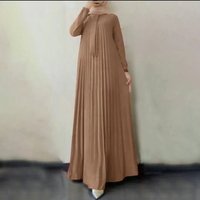 Clothing Dubai Middle Eastern stand up collar streamer pleated loose long sleeved dress