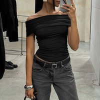 2025 Summer Fashion Sexy Slim Fit Off Shoulder Waist Cinching Tube Top
