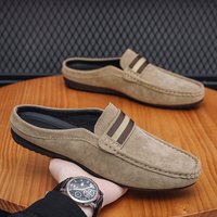 Loafers Lightweight Bean S Shoes Summer One Leg British Style Breathable Casual Half Toe