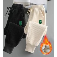 Clothing Winter plus velvet thickened sweatpants all match casual cuffed warm harem pants loose slim elastic waist sports pants