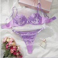 Intimates Sexy Lingerie Set Embroidery Ultra Thin Perspective Lace Pure Desire Fun Lingerie