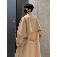2025 Windbreaker Jacket Mid To Long Style Spring Autumn Korean Trendy Brand Casual High end Coat