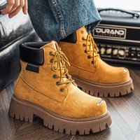 Shoes High Top Boots Autumn winter Style Trendy Retro American Casual Martin Boots Outdoor Fashion Motorcycle Ankle Boots .