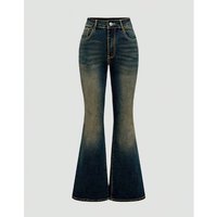 Spicy Embroidered Slim Fit Stretch Jeans Casual Fashion Straight Leg Full Length Cotton Polyester