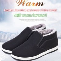 Winter old Beijing cloth shoes plus cashmere thickened high top cotton shoes father shoes warm middle aged elderly wholesale