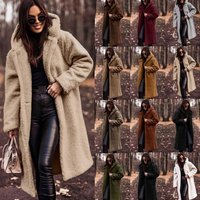Autumn Winter Fashion Long Solid Long Sleeved Woolen Coat