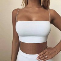 Clothing Thin Rubber Band Suspenders Small Vest Hot Ultra Short Clothing Solid Flat Mouth Tube Top