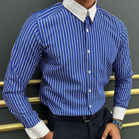 Men's Clothing Striped Shirt Men's Spring And Autumn Business Shirt Men's Loose Casual Jacket Long Sleeve Spring And Autumn Tops