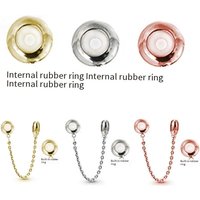 Pandora Style Beaded Safety Chain Bracelet Charms Inner Silicone Rings – DIY Jewelry Accessories Bracelets & Necklaces