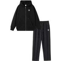 Men's High-Quality 400GSM Heavyweight Hoodie Set, US Embroidery American Style Unisex Double Zip Couple Hooded Outfit, Trendy Brand Set