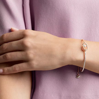 Oval Beating Heart For Women Crystal Elements, Smart Bracelet