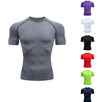Men’s Clothing Sizes Yoga Tights Abdominal Exercise Body Shaping Breathable Quick Drying Ball Training Colorful Short Sleeves