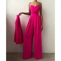 Women's jumpsuit cross-border suspender belt waist straight floor-length minimalist jumpsuit spring and summer new product