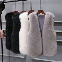 Luxury Faux Fur Vest – Winter Weight Polyester Puffer Sleeveless Jacket