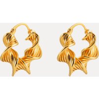 Women’s Jewelry Simple Spiral Twisted U Shaped Earrings Copper Plated With Real Gold Niche High End Light Luxury Simple Earrings