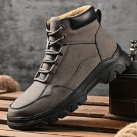 autumn high top leisure work boots soft leather motorcycle sports leather fashionable shoes
