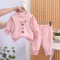 Casual Sports Sweatshirt Set round Neck Long Sleeve Two Piece Spring Autumn Style Clothing Ages 3 7