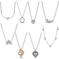 Copper Silver Plated Cinderella Pumpkin Carriage Heart Snake Bone Chain Pearl Necklace