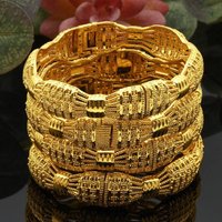 Wedding Bracelet Women's Gold Bangle Indian Style Bridal Jewelry Accessory Handmade Fashion Arm Candy