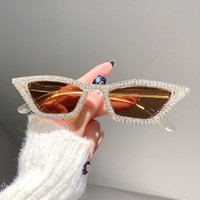 Fashion Fashion Diamond Cat Eye Sunglasses Brand Designer Glitter Triangle Sun Glasses UV400 Shades Eyeglasses Goggles