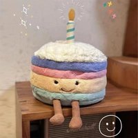 Stuffed Plush Animals Doll Rainbow Birthday Cake Cute Cake Plush Toy Birthday Gift Super Cute