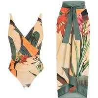 Women’s Clothing new one piece swimsuit female conservative belly covering chiffon skirt two piece swimsuit suit