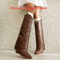 【Pre sale Ships 15 Days】Plus Fashion Thigh length Boots Pointy Heels Pull over Tops