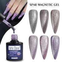 Arte Clavo Reflective Diamonds Cat Magnetic Gel Nail Polish 9D Wide Cat Eyes Auroras Glitter Sequins Soak Off UV Nails Art Gel