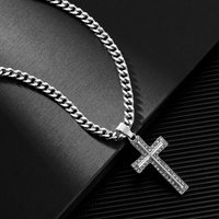1 Fashionable Hip-hop Personalized Necklace Transparent Rhinestone Pendant, Suitable For Daily Wear By Men And Women