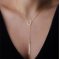 Sweater Chain Necklace Circle Strip Long Necklace For Women Gift Necklace collares Choker